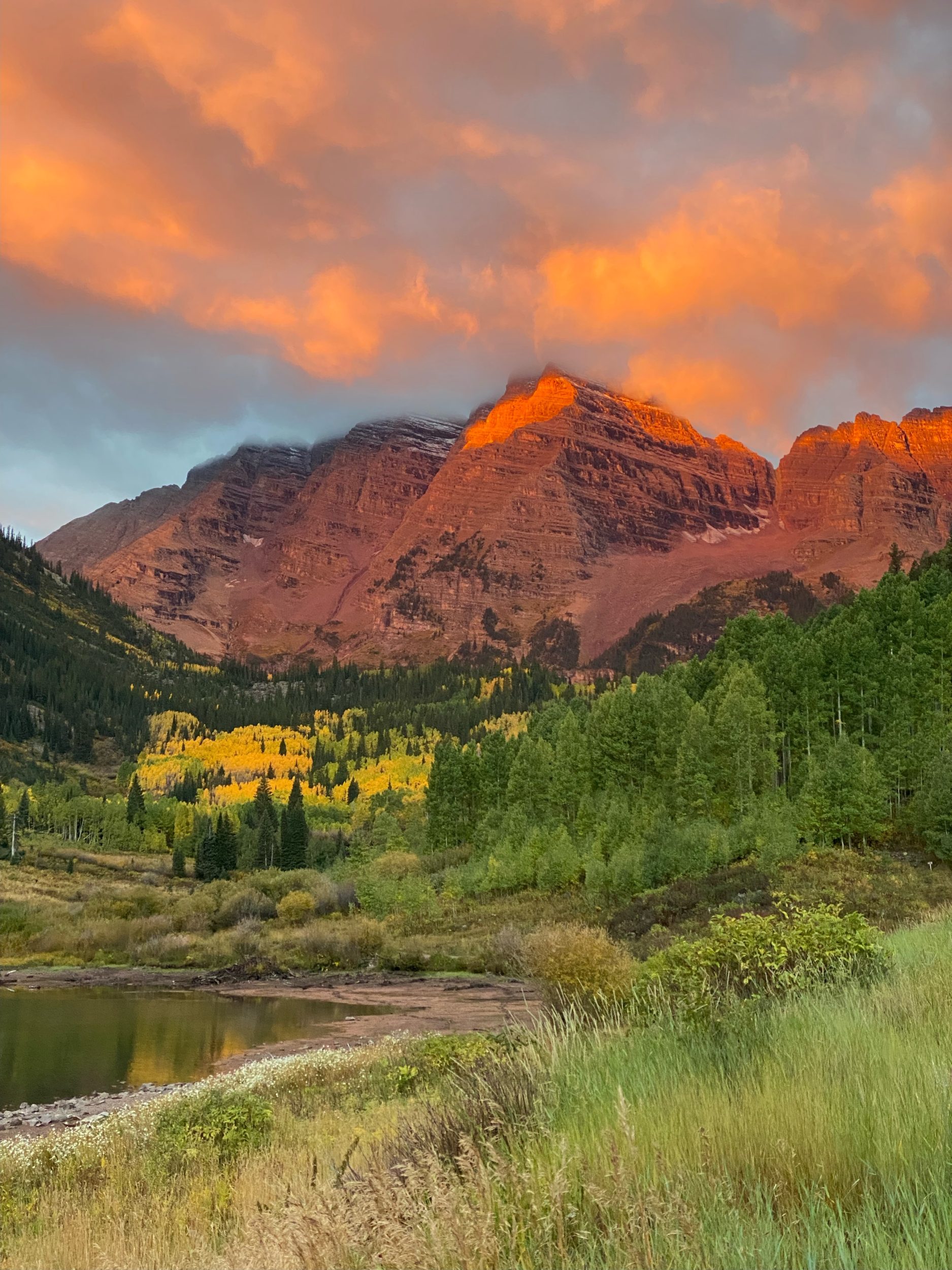 Maroon Bells at Sunset